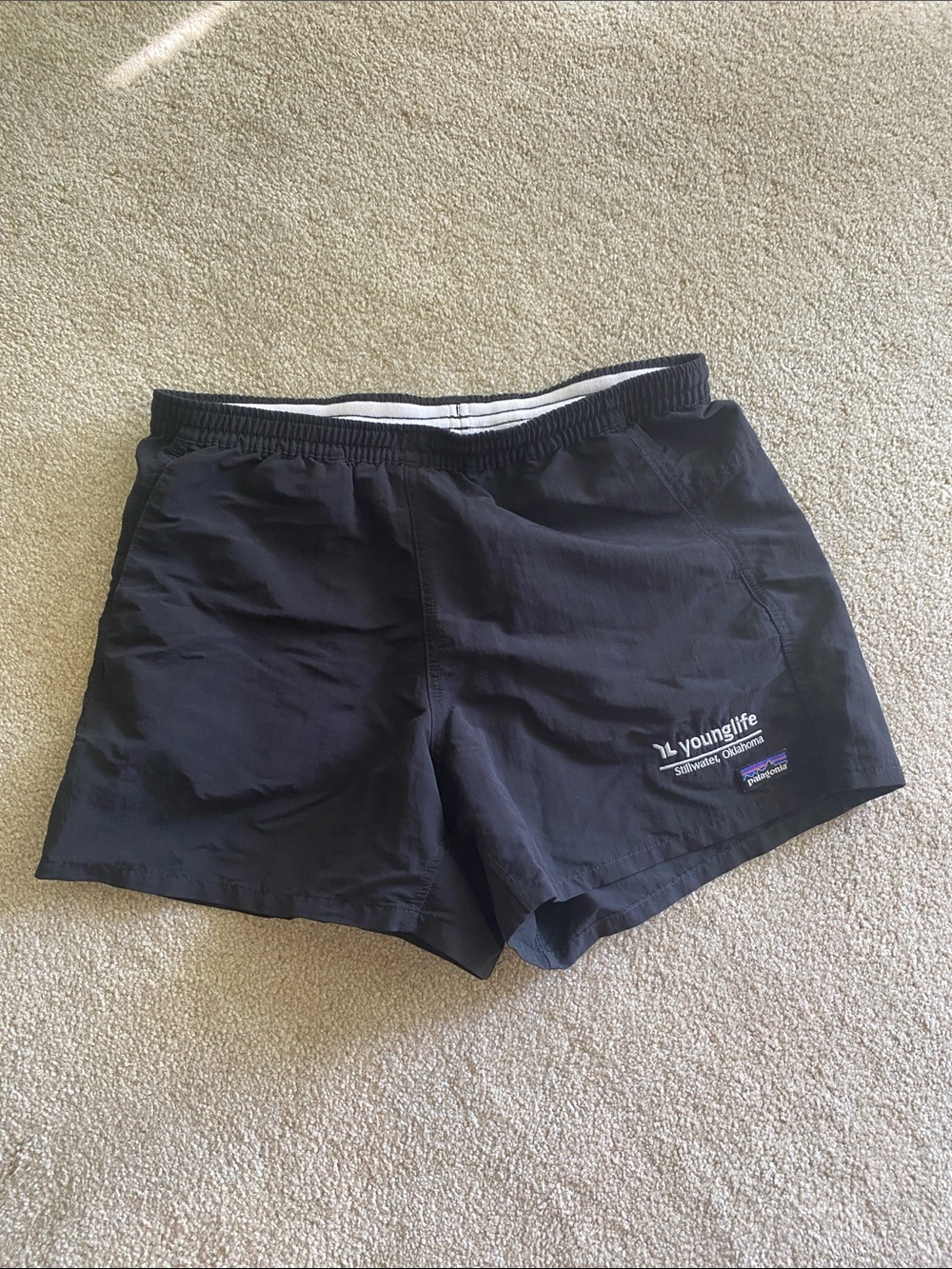 Womens Patagonia Baggies Medium Black (with Younglife logo)